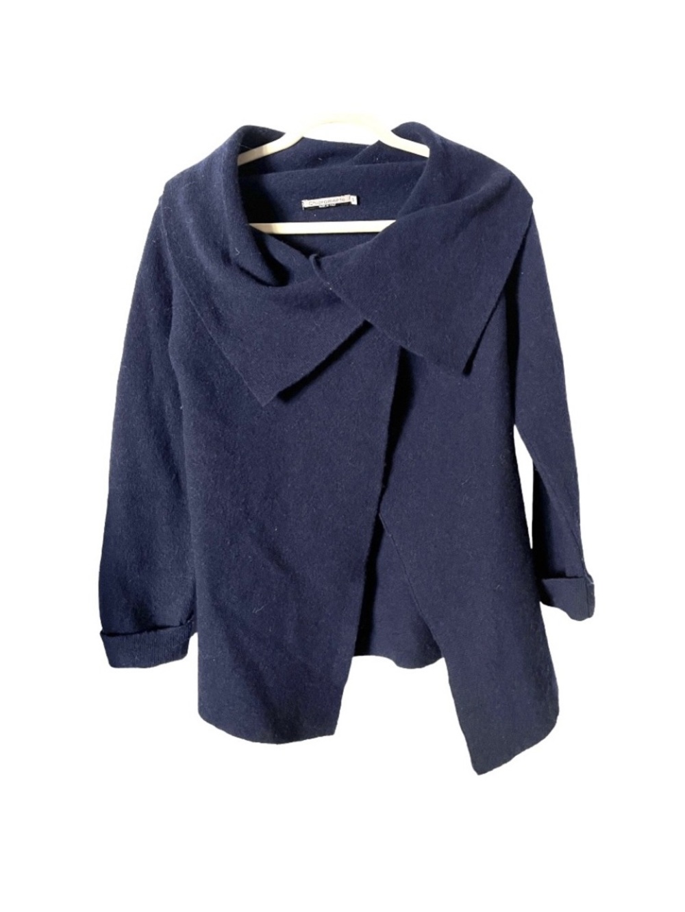 Chiaramente Italian Wool Blend Sweater Jacket Cardigan Navy Blue